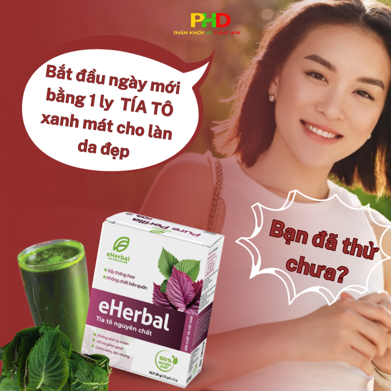 Bắt đầu ngày mới với 1 ly bột Tía tô nguyên chất cho làn da thêm khỏe